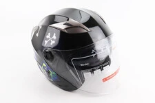 Шолом відкритий+відкидні окуляри BLD-708 М (57-58см), ЧОРНО-СИНІЙ "Bulldog"