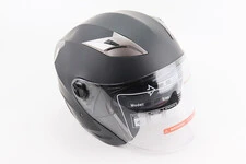 Шолом відкритий+відкидні окуляри BLD-708 S (55-56см), ЧОРНИЙ матовий