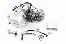 Двигун мопедний в зборі 125куб (ALPHA) - "механіка" (алюмінієвий циліндр)