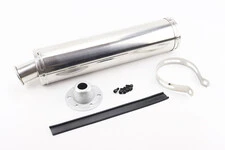 УЦЕНКА STORM Глушитель ПРЯМОТОЧНЫЙ без колена 420*100мм TUNING, ХРОМ тип 2 (без прокладки)