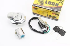 Замки к-кт (запалювання + кермо + кришка бака кругла)