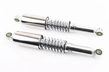 Амортизатор задній JH/CB/CG - 340мм*d55мм (втулка 12мм / втулка 10мм) зі склянкою регул., хром к-кт 2шт