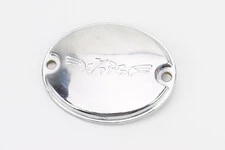 Крышка (овальная, метал) правой крышки двигателя, хром (РАЗНЫЕ надписи)