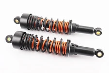 Амортизатор задній JH/CB/CG - 330мм*d64мм (втулка 12мм / втулка 12мм) з подвійною пружиною регул., чорний к-кт 2шт