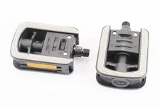 Педали FOLDING складные 9/16" (109x76x35mm) пластиковые, чёрно-серые NW-319