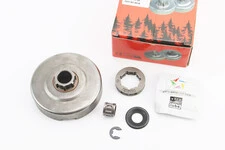 Тарелка сцепления + звезда 3/8-7 Husqvarna-365/371/372, JONSERED-CS2165/2171/2172 + подшипник + смазка + шайбы