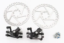 Тормоз Disk-brake передний (F160/R140мм)+задний (F180/R160мм), диски 160мм, крепл. 6 болтов, чёрный DX-2018, тип 2