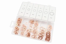Набор шайб медных (6х14х1, 8х14х1, 10х16х1, 12х18х1, 14х20х1, 16х24х1) 6 видов, 110шт