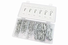 Набор шплинтов пружинных (L-30;d-1,9, L-33;d-1,7, L-40,d-1,7; L-40;d-2,4,L-45;d-3,2, L-75;d-3,7) 6 видов, 150шт