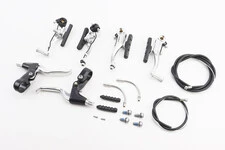 Тормоз V-brake 103мм (2 колеса) с ручками, тросами, алюминиевый, HJ-620A6/HJ-296ADV