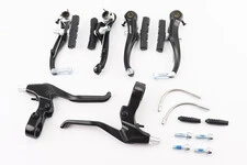 Тормоз V-brake 110мм (2 колеса) с ручками, алюминиевый, чёрный 10DG/483D