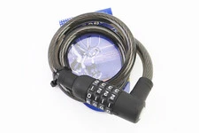 Замок протиугінний тросовий 800х12мм з 4-х значним кодом, кріплення за трубу сидіння, TY535