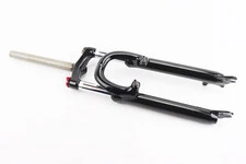 Вилка 26 "амортизаційна, без різьби 1-1/8" (28,6мм), шток 260мм, з ходом 75мм, V/Disk-brake, M Lockout, чорна LJ-641(сталева