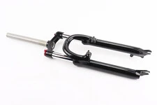 Вилка 26 "амортизаційна, без різьби 1-1/8" (28,6мм), шток 260мм, з ходом 75мм, V/Disk-brake, M Lockout, чорна LJ-536