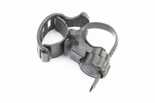 Кріплення ліхтаря на кермо велосипеда, регульоване, пластмасово-гумове, крепл. на хомуті, чорне