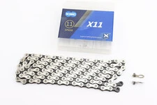Цепь приводная 1/2х11/128х118L 11 скоростей, серебристо-чёрная X11