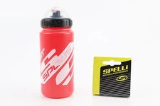 Фляга пластикова 600мл, з захисною кришкою, червоно-біла SWB-528-M