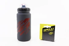 Фляга пластикова 600мл, з захисною кришкою, чорно-червона матова SWB-528-М