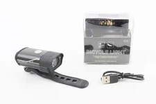 Ліхтар передній 1 діод алюмінієвий, Li-ion 3.7V 850mAh зарядка від USB, вологозахисний, чорний HYD-018