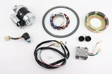 Комплект для переоснащення мотоблока під електростартер 178F (електростартер, замок, проводка, магнето, реле, вінець)