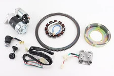 Комплект для переоснащення мотоблока під електростартер 186F (електростартер, замок, проводка, магнето, реле, вінець)