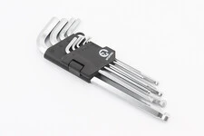 Набор Г-образных ключей удлиненных с шарообразным наконечником HEX (1,5/2/2,5/3/4/5/6/8/10мм) CrV HT-0603