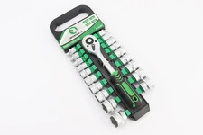 Набор головок торцевых c трещоткой 3/8" CrV 72 зуба 19шт (6/7/8/9/10/11/12/13/14/15/16/17/18/19/20/21/22/23/24мм) ET-6020