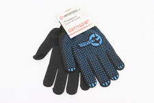 Перчатки рабочие 100% полиэстер 10", класс вязки 10, черный, синяя ПВХ точка SP-0104