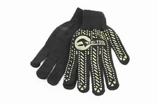 Перчатки рабочие 60% хлопок/40% полиэстер 10", класс вязки 7, черный, желтая ПВХ точка SP-0136