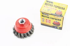 Щітка торцева М14 D-65мм з плетеного дроту 19-7006