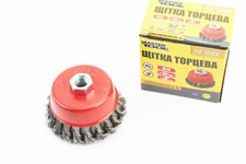 Щітка торцева М14 D-85мм з плетеного дроту 19-7008