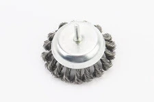 Щітка торцева зі стрижнем 1/4" D-100мм з плетеного дроту 19-7310