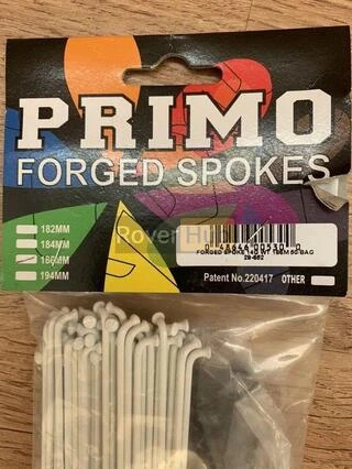 Спиці Primo Forged _182мм_, 50шт, спиць білих + 50шт ніпелів латунних 14мм