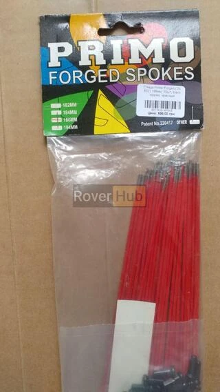 Спицы Primo Forged _182мм_, 50шт, спиц красных + 50шт ниппелей латунных 14мм