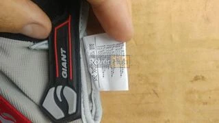 Рукавички сіро-червоні Giant на липучці зі шкіряними вставками вело, М