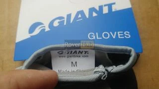 Рукавички сіро-червоні Giant на липучці зі шкіряними вставками вело, М