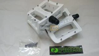 Педалі магнієві Primo Stricker (19-186) magnesium platform, ПРОМ підшипник Cr-Mo ось,білі