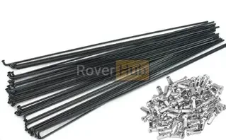 Спиця велосипедна 289мм чорна 14G (2мм) + ніпель 12мм