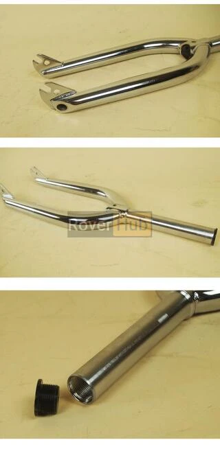 Вилка велосипеда BMX 20" 4130 Cr-Mo сталь, 1.1/8" шток, 10мм ось Crow BMX Хром, Подвійний батінг