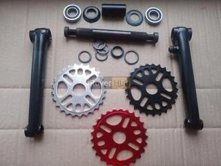 Велосипедная система KHE bikes 4130 Cr-Mo шатуны + mid каретка на промах + комплект 3 звезды разных цветов