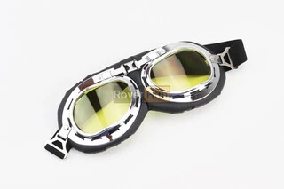 Очки "РЕТРО", черно-серебристые (желтое стекло), MT-006