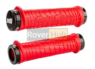Гріпси ODI Troy Lee Designs Signature  MTB Lock-On Bonus Pack Red w/ Black Clamps (червоні з чорними замками)