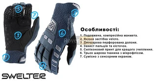 Рукавички TLD Swelter Glove [Charcoal] Розмір S