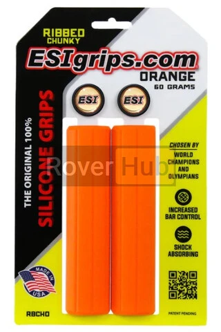 Гріпси ESI Ribbed Chunky Orange Silicone Bicycle Grips