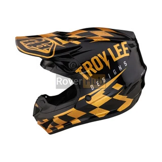 Мотошолом TLD SE4 POLYACRYLITE HELMET RACE SHOP [BLACK/GOLD] XL
