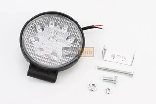 Фара додаткова світлодіодна вологозахисна - 9 LED з кріпленням, кругла 115мм