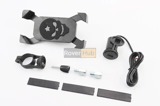 Тримач телефону на кермо + USB зарядка, з подовжувачами дзеркал (мін. габарит телефону 60 * 124мм, макс. габарит 80 * 160мм)