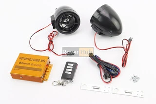 АУДИО-блок (Bluetooth, МРЗ-USB/SD, FM-радио, пультДУ, сигнализация) + колонки 2шт (черные)