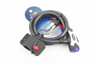 Замок протиугінний тросовий 1000х12мм під ключ, кріплення за трубу сидіння, TY555