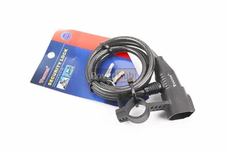 Замок протиугінний тросовий 1000х8мм під ключ, кріплення за трубу сидіння, TY520